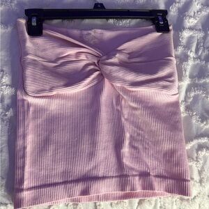 Pink Ribbed Tube Top